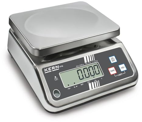 Robuste, platzsparende Tischwaage [Kern FFN 15K2IPN] Präzision bis 2 g, Wägebereich max. 15 kg