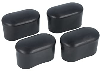 GLEITGUT 4er Set Fußkappen für Gartenstühle oval Rohrkappen schwarz Kappen für Ovalrohr ovale Stuhlkappen (40 x 20 mm)