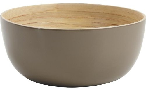 Saladier en bambou laqué marron Ø 22 cm