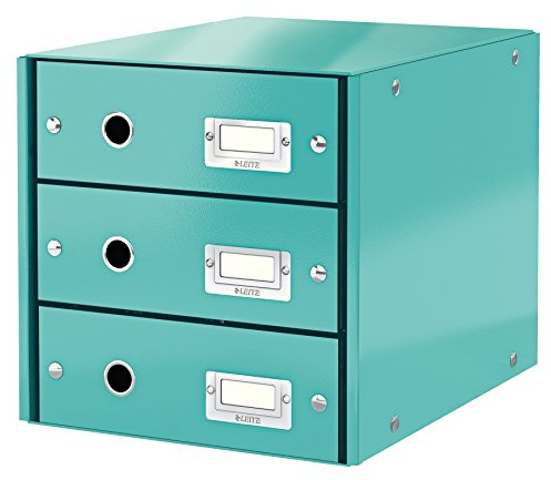 Leitz WOW Click And Store Skrivbordsbyrå, 3 Lådor, Isblå, 60480051