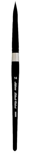 Silver Brush Limited 3000S14 schwarzer Samtpinsel für Aquarell, Größe 14, kurzer Griff
