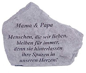 Vidroflor Gedenkstein Mama & Papa. aus Steinguss 18 x 14 cm Grabschmuck