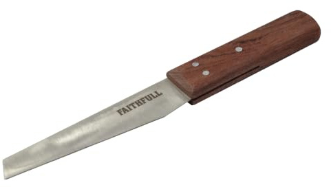 Faithfull FAIKSHOER Shoe / Leather Knife 112mm (4 3/8in) Stainless Steel Blade, Hardwood Handle Handle Material: Hardwood Blade Material: Stainless Steel