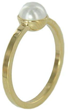 Skagen Damen Ring Gold Perle Weiss JRSG035, Größe:S6 (16.5 mm Ø)