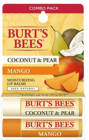 Burts Bees Coconut & Pear and Mango Lip Balm, 0.15 oz, 2-Piece