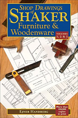 Shop Drawings of Shaker Furniture & Woodenware (Vols, 1, 2 & 3): v. 1-3 by Ejner Handberg (26-Oct-2007) Hardcover