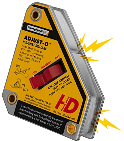 Strong Hand Tools MSA46-HD Adjust-O Magnete Quadrato, 4,375 pollici x 3,75 pollici