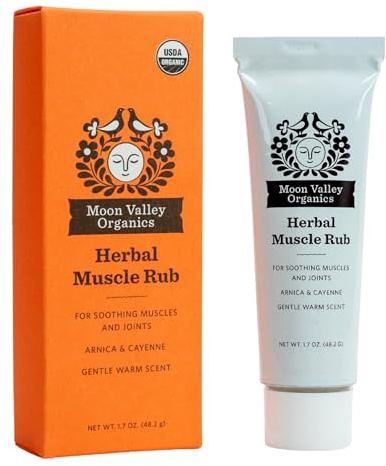 Moon Valley Organics Herbal Muscle Rub with Cayenne for Sore Joints, Aches and Pains, Soothes Pain Caused by Cold, Treat Sore Spots with Heat