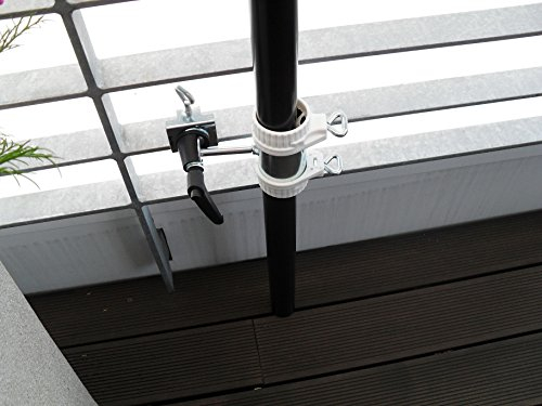 STABIELO 5530-25420DISTG 2 x SONNENSCHIRMHALTER für Balkon - GELÄNDER für STÖCKE von 25,5 mm bis Ø 52 mm -