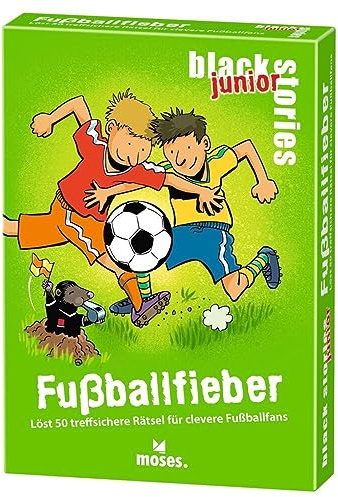 black stories Junior - fußball stories | 50 treffsichere Rätsel für blitzgescheite Torjäger | Das Rätsel Kartenspiel für Kinder ab 8 Jahren
