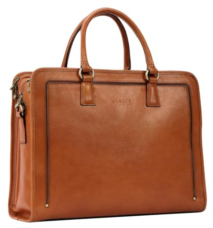 Banuce Vintage and Stylish Genuine Full Grains Italian Leather Briefcase for Women Laptop Bag Business Work Bag