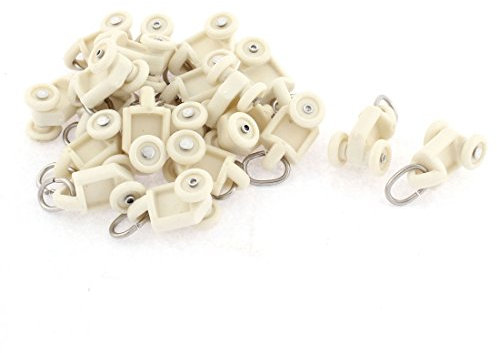 sourcing map Rodillos Cortina de plástico de 10 mm de diám. Rueda 20 pcs Beige