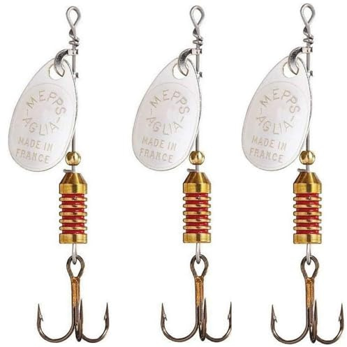Mepps - Cucchiaino speciale per pesca alla trota Aglia, multicolore, ARGENT X3, 1