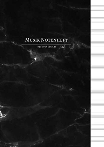 Notenheft: Din A4 | 104 Seiten: Blanko Notenpapier für Musiker | Blanko Notenblock zum Eintragen und Selberschreiben | 12 Notensysteme pro Seite | ... für eigene Kompositionen und Musikideen