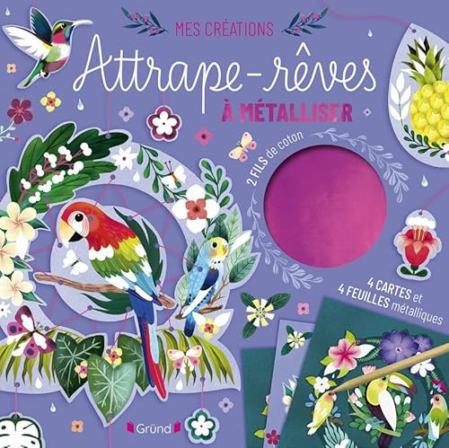 Attrape-rêves à métalliser – Pochette loisirs créatifs avec 2 attrape-rêves tropicaux – Dès 6 ans