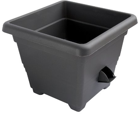 Plastia – Pot à réserve d’Eau Bergamot 25 x 25 cm, Anthracite