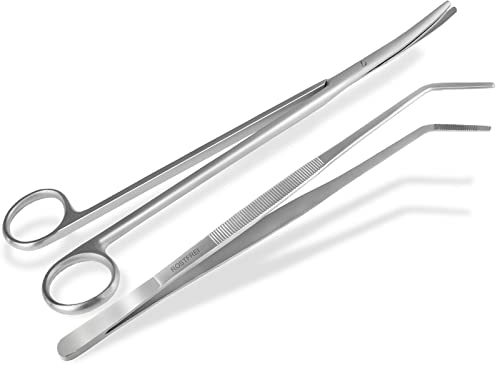 InstrumenteNrw Pinzette Schere Set Gebogen 11,5 cm bis 30 cm 2-Teilig (30,0 cm)