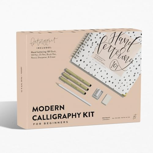 Modern Calligraphy Kit for Beginners: A Creative Craft Kit for Adults Featuring Hand Lettering 101 Book, Brush Pens, Calligraphy Pens, and More (Calligraphy Practice Book)