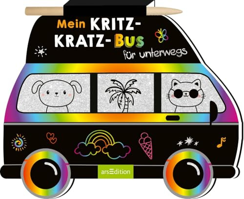 Mein Kritzkratz-Bus für unterwegs: Kreativer Kratzelspaß mit Malideen und Holzstift für Kinder ab 5 Jahren (Kritzkratz formgestanzt)