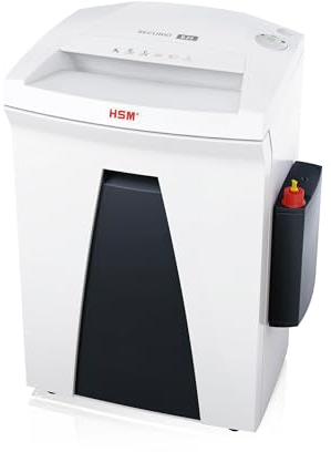 HSM SECURIO B24 Aktenvernichter inkl. Öler I Partikelschnitt 0,78x11 mm I Sicherheitsstufe P-6 I Office Schredder für Papier, Heft- und Büroklammern I 35l Auffangbehälter I 6 Blatt I 3 J. Garantie