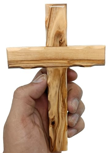 Zuluf 6.2 Olive Wood Plain Wall Cross | Christian Handmade Wooden Cross for Wall from Jerusalem Holy Land | Wall Cross for Home Decor | Catholic Wall Art | Religious Christian Decor Gift