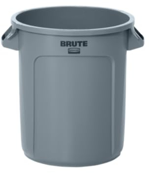 Rubbermaid Commercial Products BRUTE Sammelcontainer mit Luftkanälen 76 L Grau – Für Gastgewerbe, Büros, Klassenzimmer und Gewerbe – FG262000GRAY
