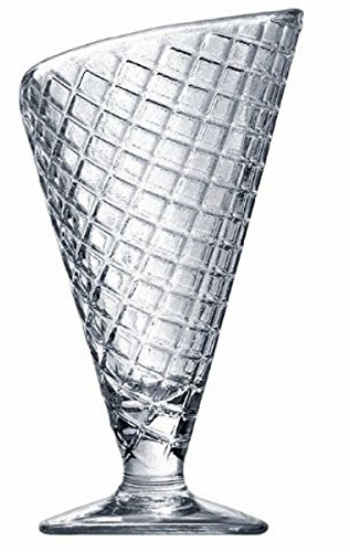 Bormioli Rocco Gelato Ice Cream Sundae Glasses - Set of 12 - Ice Cream Cone Shaped Sundae Dishes