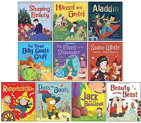 Fairytale Classics 10 Picture Flat Children Books Collection Set (Sleeping Beauty, Jack and the Beanstalk, Rumpelstiltskin, The Three Billy Goats Gruff & MORE!)