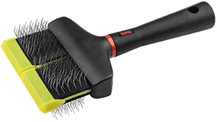 EHASO Hochwertige Fellbürste für Hund & Katze - Langhaar oder kurzhaar - Perfekt für die Unterwolle ihres Haustieres MULITBRUSH GELB, DOPPELT, WEICH - Langlebige Doppelbürste