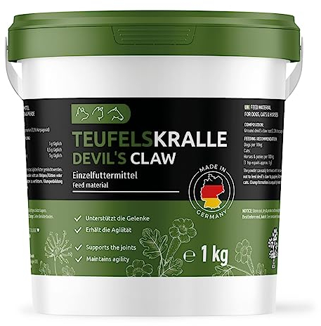GreenPet Teufelskralle Hunde, Pferde & Katzen 1 kg – Unterstützt Gelenkfunktion & Agilität, natürliches Gelenkpulver aus reiner Teufelskrallenwurzel ohne Zusätze