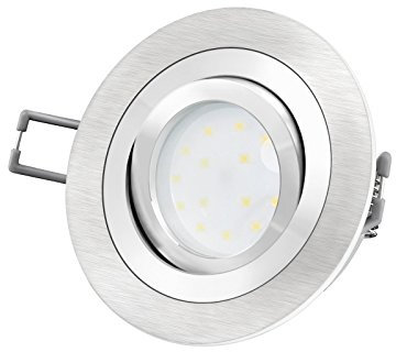 SSC-LUXon LED-Einbaustrahler Ultra flach (30mm) RF-2 rund Alu gebürstet schwenkbar mit 4W LED Modul drei einstellbaren Lichtfarben 3CCT