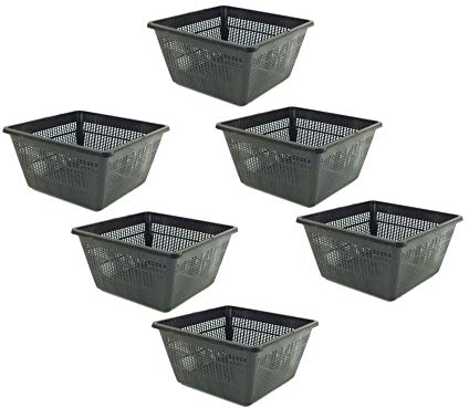 Pisces Pond Square Plant Basket 23 x 23 x 13cm - 6 Pack of Pond Planting Pot