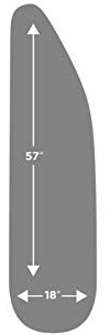 EuroPro Asymmetric Ironing Board Padded Cover Only - 3 Layer Padded Ironing Board Cover Made for Euro-Pro Deluxe Board - AlumiTek Coated, Heat Reflective & Scorch Resistance - Gray