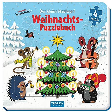 Trötsch Der kleine Maulwurf Puzzlebuch mit 4 Puzzle Weihnachten: Beschäftigungsbuch Entdeckerbuch Puzzlebuch