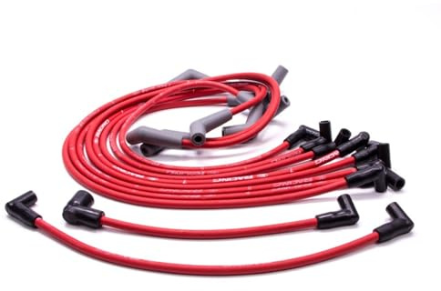 Ford Racing Spark Plug Wire Set, Spiral Core, 9 mm, Red, 45 Degree Plug Boots, HEI Style Terminal, Compatible with Big Block Ford, Kit