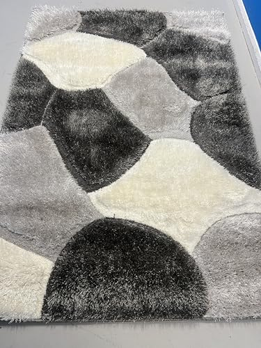 Shaggy Pebbles Design Grey120x170cm Approx 6x4 Great Value Modern/Contemporary Cheap Rug from OrientalRugCompany