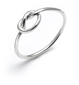 Silverly Dünner Liebesknotenring | 925 Sterling Silber Ring für Damen | Verlobungsring für die Beste Freundin | Stapelringe Schmuck | Zierliches Minimalistisches Ehering | Ringe für Teenager-Mädchen