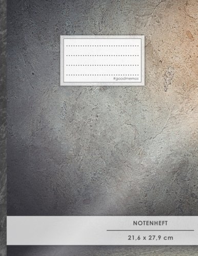 Notenheft: DIN A4 • 48 Seiten, 24 Blatt, 12 Systeme, „Premium Design“ • Original #GoodMemos Schulheft • Mit Inhaltsverzeichnis und Seitenzahlen, Noten-Lineatur 14