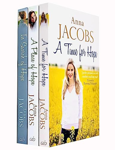 conjunto de colección de 3 libros de la trilogía de la esperanza de Anna Jacobs (tiempo de esperanza, en busca de esperanza, un lugar de esperanza)