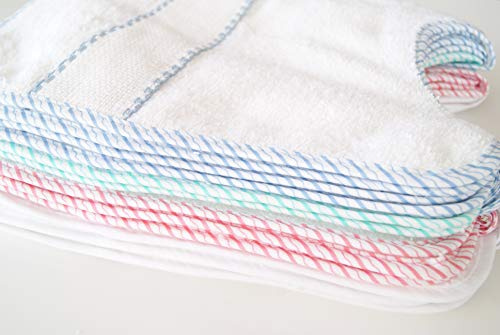 Interbaby 00042 - Confezione di 12 bavaglini a punto croce, 20 x 25 cm, unisex