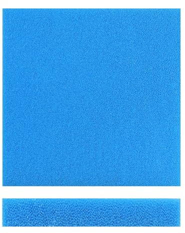 Wiltec Filtermatta, skum, 50 x 50 x 5 cm, grov porung, 10 ppi för dammfilter, akvariefilter, ytterfilter, vatten
