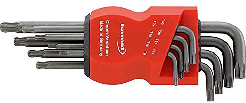 Format Winkelschraubendreher- Satz lang phosphatiert Kugelkopf T9-T40x mm