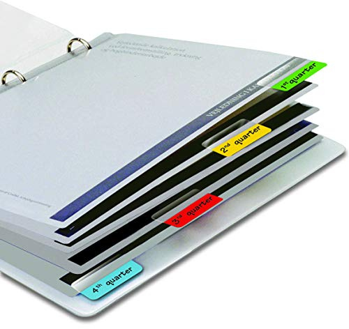 Djois, 10522 - Pack de 48 Pestañas Adhesivas Reposicionables 12 x 40 Mm - Índices y Marcapáginas PET para Clasificar y Señalizar Documentos - Surtido - Oficina, archivo y organización documental