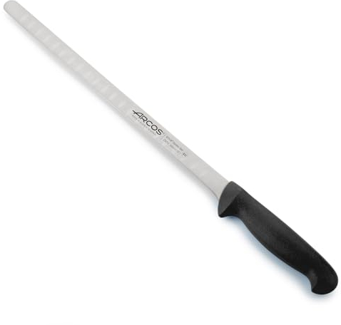 Arcos Lachs- und Fischmesser aus Edelstahl mit 300 mm Klinge - Ergonomischer Griff aus Polypropylen, Serie 2900 - Farbe Schwarz