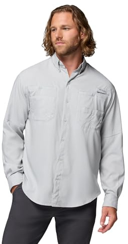 Columbia Men's Discontinued PFG Tamiami Ii Long Sleeve Shirt, Cool Grey, Medium