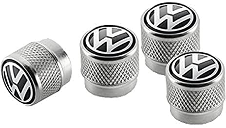 Volkswagen 000071215A Aluminium Ventilkappen mit VW Logo