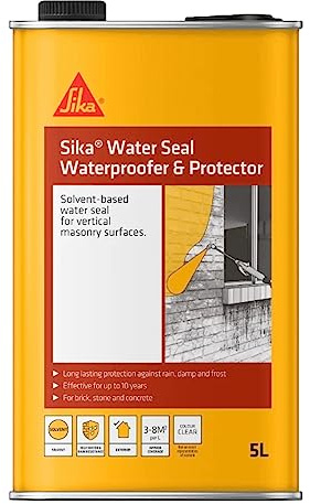 Sika Water Seal Waterproofer and Protector, 5 Litre | For Long-Lasting Protection Against Water Ingress And Damp