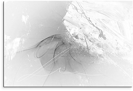 Sinus Art Abstrakt 1229-120x80cm SCHWARZ-Weiss Bilder - Wandbild Kunstdruck in XXL Format - Fertig Aufgespannt – TOP - Leinwand - Wand Bild - Kunst Bild - Wandbild abstrakt XXL