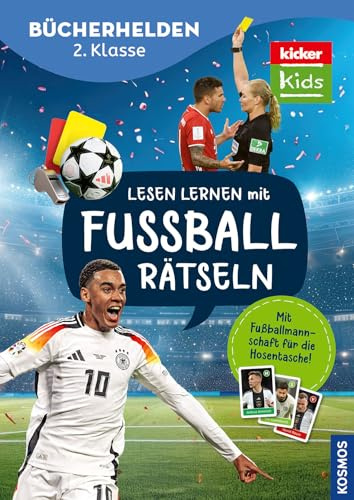 kicker Kids, Lesen lernen mit Fußballrätseln,: Bücherhelden 2. Klasse - Spannende Fußballrätsel für Erstleser ab 7 Jahren - Entwickelt mit den Fußball-Experten vom kicker