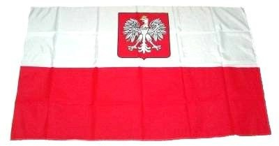 FahnenMax Fahne/Stockflagge Polen mit Wappen 30 x 45 cm Flagge